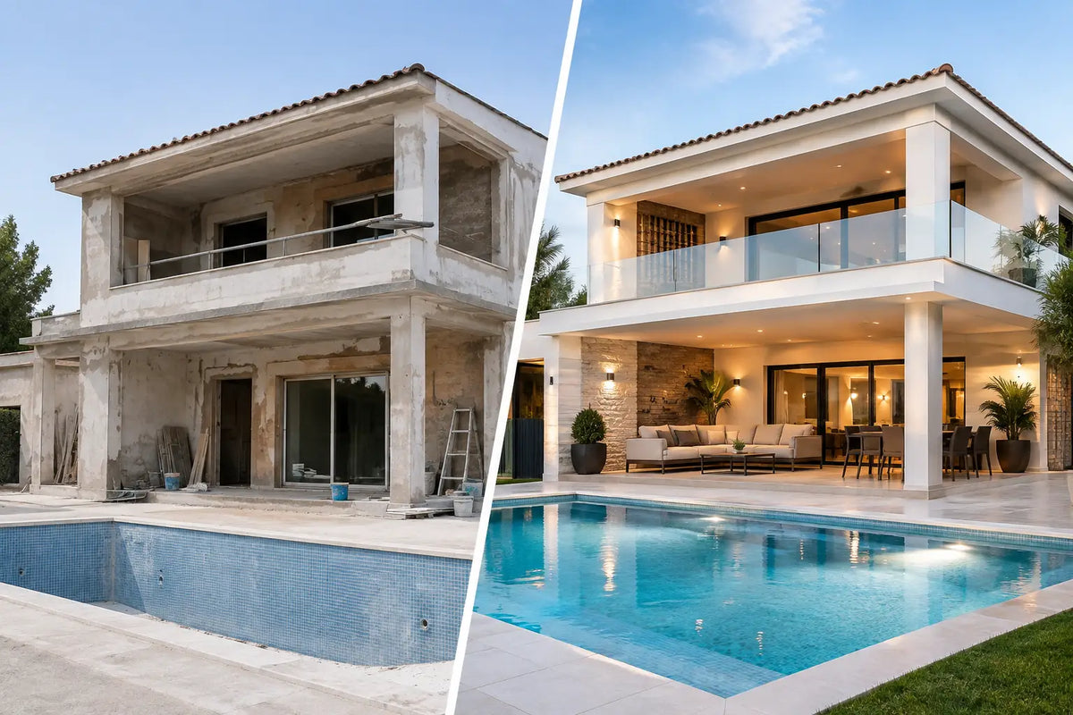 Before and After Villa Refurbishment Design