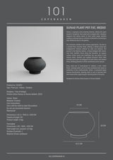 101 Copenhagen Sunao Plant Pot Fat, Medio, Black (view 4)