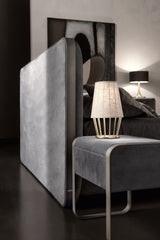 Arcetta Leather Wrapped Luxury Bedside Table, view 3