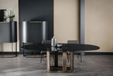 Ondina Smoked Glass Oval Luxury Dining Table, view 2