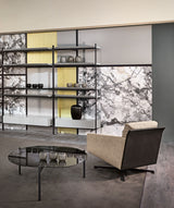 Girasole Leather Back Luxury Swivel Armchair, view 2