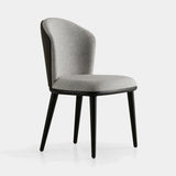 Coleccion Alexandra Marco Dining Chair in Stockholm 07 fabric with leather 40 back and midnight frame