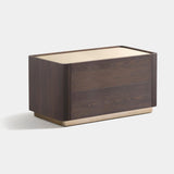 Coleccion Alexandra Jude Bedside Table in tobacco ash with a platinum plinth
