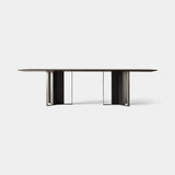 Coleccion Alexandra Tempo Dining Table in bone with antique brass and leather 07