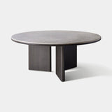 Coleccion Alexandra Decorte Round Dining Table in midnight ash with honed Amsterdam Grey marble top