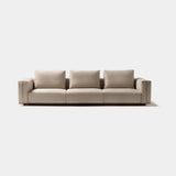 Coleccion Alexandra Capri Sofa in Neosuede Sand fabric with a clay tech leather base and clay piping