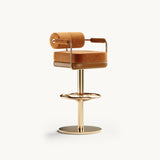 Mezzo Collection Anderson Bar Chair, Alhambra Jimena 08 and Designers Guild Matara Clove fabrics, polished brass, available from Touched Interiors UK