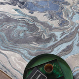 Ocean Metallic Aurora Blue Luxury Rug