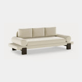 Dolmen Azure Sofa in Designers Guild Kinmel Chalk FDG3006/10 fabric, black oak base, second view