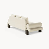 Dolmen Azure Sofa in Designers Guild Kinmel Chalk FDG3006/10 fabric, black oak base, third view