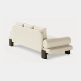 Dolmen Azure Sofa in Designers Guild Kinmel Chalk FDG3006/10 fabric, black oak base, third view