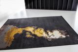 Serge Lesage Behind Amber Gold Rug in amber gold on charcoal, room view