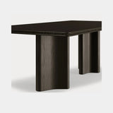 Dolmen Canyon Dining Table, base detail in black oak