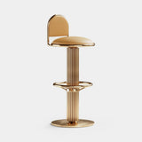 Mezzo Collection Chuck Bar Chair, Designers Guild Matara Turmeric FDG 2648/26 fabric, polished brass, available from Touched Interiors UK