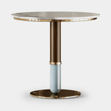 Mezzo Collection Craig Coffee Table, matte walnut and glossy lacquer with a Carrara marble top, available from Touched Interiors UK