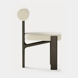 Dolmen Cyrus Dining Chair in Nobilis Timeo 10876-03 fabric, black oak frame, third view