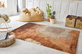 Serge Lesage Granite Tawny Leather Rug in tawny leather, room view