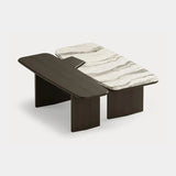 Dolmen Garnet Coffee Table in black oak and white and grey Cipollino marble, second view
