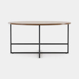 Domkapa Inside Side Table, low in Natural Oak, tall in Ocean lacquer and Gold Brushed, with Black Texturized legs