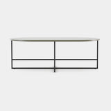 Domkapa Inside Coffee Table, olive lacquer top with Black Texturized legs