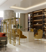 Triny II Dining Table, styled in a dining room