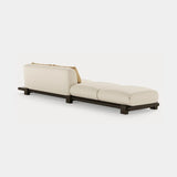 Dolmen Lynn Sofa in Nobilis Gary Beige Vapeur 10656-06 fabric, black oak base, third view