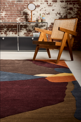 Serge Lesage Mae Browned Rug in plum, brown and blue, detail