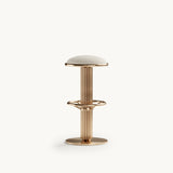 Mezzo Collection Mulligan II Bar Chair, Alhambra Jimena 17 fabric, polished brass, available from Touched Interiors UK
