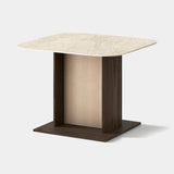Coleccion Alexandra Roots Low Side Table in midnight ash with sand panel and Masai white top