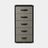 Coleccion Alexandra Traveler Tallboy in leather 34 with dark oak interior and black leather details