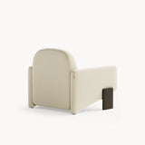 Dolmen Sakura Armchair in Nobilis Massimo No. 2 10875-03 fabric, black oak base, fourth view