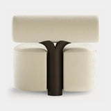 Dolmen Savannah Armchair in Nobilis Timeo 10876-03 fabric, black oak base, fourth view