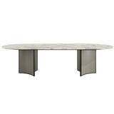 Trésor Luxury Natural Stone Top Dining Table & Antique Brass C