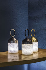 United Alabaster Wireless Glans Table Lamp in natural alabaster