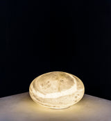 United Alabaster Wireless Oval Table Lamp in natural alabaster
