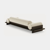 Dolmen Wade Sofa in Designers Guild Kinmel Chalk FDG3006/10 fabric, black oak base, third view
