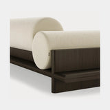 Dolmen Wade Sofa in Designers Guild Kinmel Chalk FDG3006/10 fabric, black oak base, fourth view