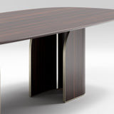 Arden Metal Profile Luxury Dining Table, close-up detail
