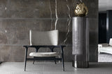 Giorgio Collection Mirage Lounge Armchair in black leather, third view