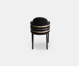 Black Velvet Dining Chair: The GATSBY Embraces Art Deco Style with Brass Details.