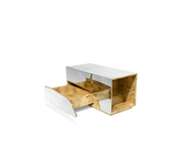 High-End Bedroom Furniture with Glass Shelves Nightstand