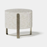 Ashbourne Round Metal Base Luxury Pouf, alternative angle
