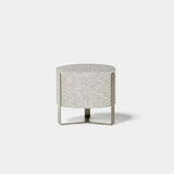 Ashbourne Round Metal Base Luxury Pouf, alternative angle
