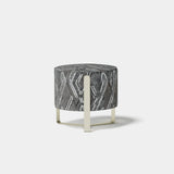 Ashbourne Round Metal Base Luxury Pouf, alternative angle
