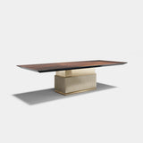 Ashford Rectangular Leather Base Luxury Dining Table, alternative angle