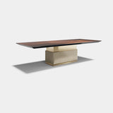 Ashford Rectangular Leather Base Luxury Dining Table, alternative angle
