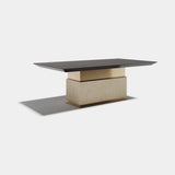 Ashford Rectangular Leather Base Luxury Dining Table, alternative angle