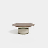 Ashford Round Leather Base Luxury Dining Table, alternative angle
