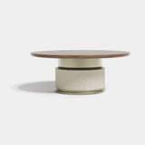 Ashford Round Leather Base Luxury Dining Table, alternative angle