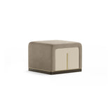 Aster Hadley Stool, black oak stain matte wood and brushed brass, available from Touched Interiors UK